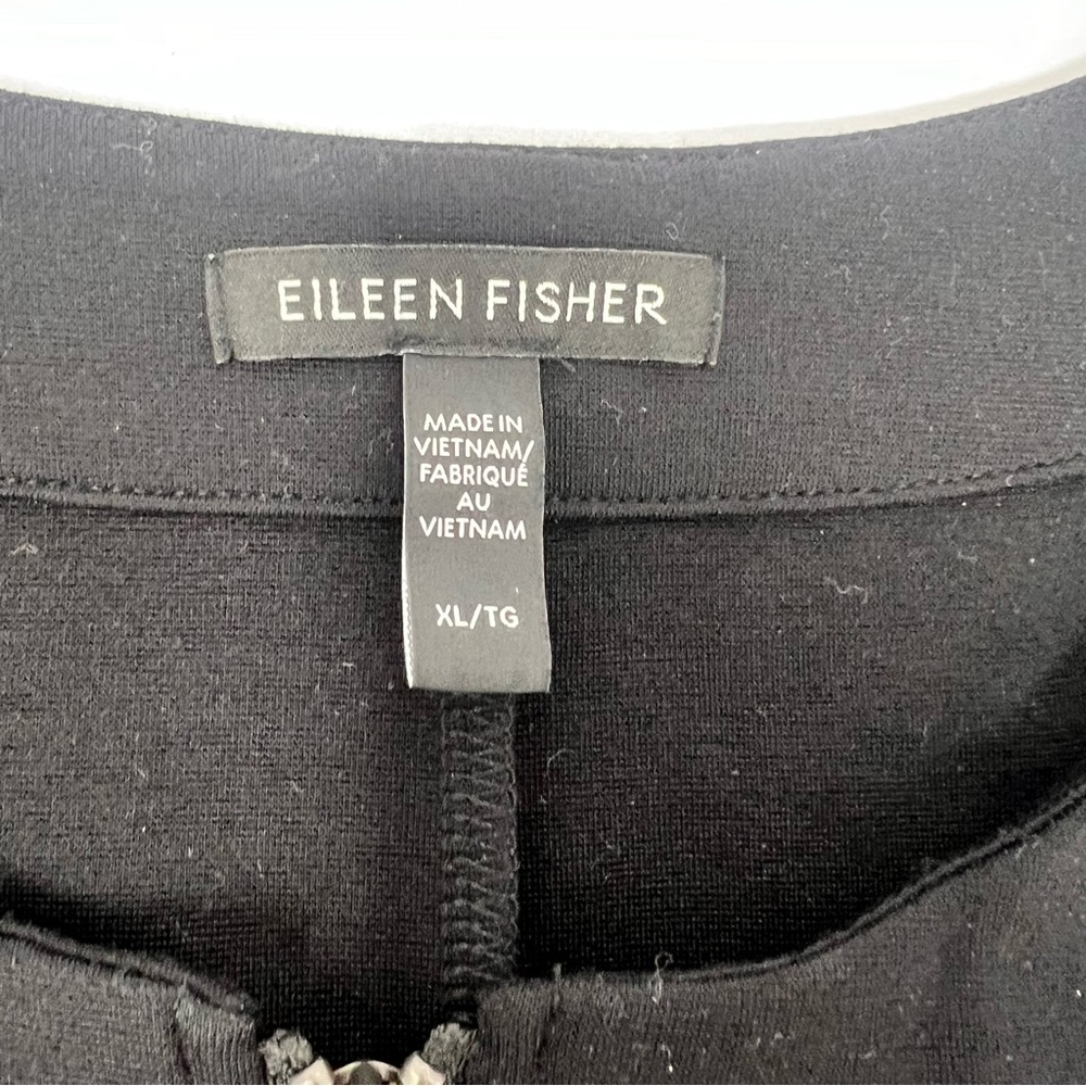 Eileen Fisher Travel Ponte Black Full Zip Jacket Size XL - Picture 5 of 8